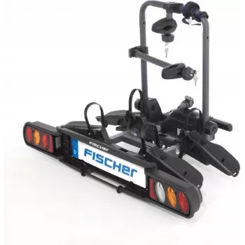 Fischer ProlineEvo 2 Heckträger für 2 Fahrräder, 60 kg, klappbar, LED-Beleuchtung