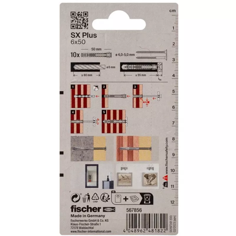Fischer SX Plus Spreizdübel 6x50 mm (10 Stück) 567856