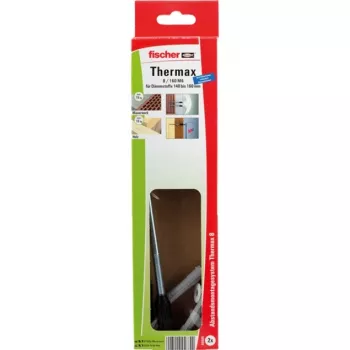 fischer THERMAX 8/160 M6 Wärmedämmungs-Abstandsmontagesystem, Schwarz/Grau, 2 Stück 045684