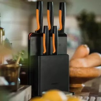 Fiskars Functional Form 6-teiliges Messerblock-Set mit 5 Messern