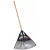 Fiskars Solid Laubrechen, 52 cm breiter Polypropylen-Kopf, 175 cm Aluminiumstiel, 25 flexible Zinken, Schwarz/Orange