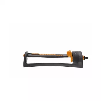 Fiskars Rasensprenger 1023662 Oszillierender Sprinkler, 200 m² Reichweite, Schwarz/Orange