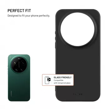 Fixed Story Rückseitenabdeckung für Xiaomi 17 Ultra, gummiert, Schwarz