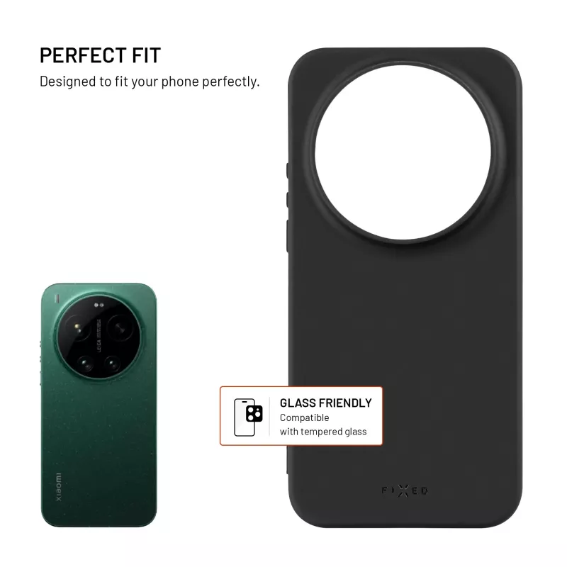 Fixed Story Rückseitenabdeckung für Xiaomi 17 Ultra, gummiert, Schwarz