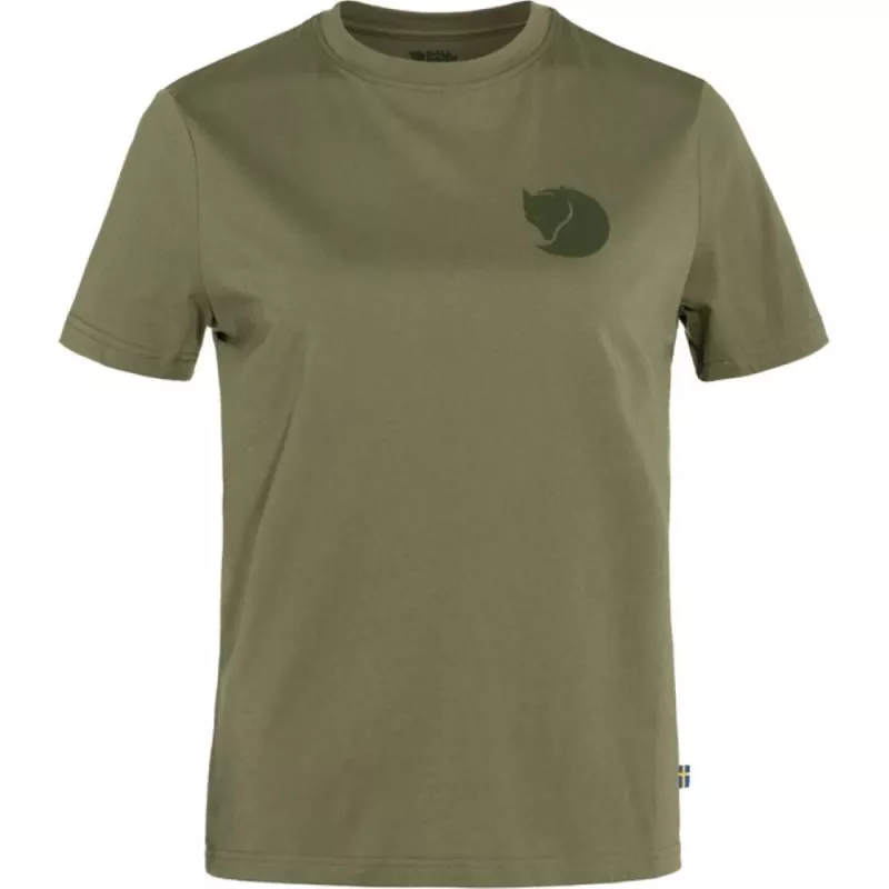 Fjällräven Damen T-Shirt Boxy Logo Tee Patina Green