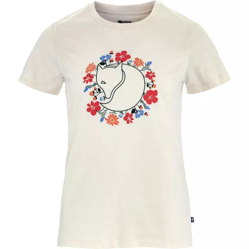 Fjällräven Damen T-Shirt Fjällblomster Fox Chalk White