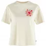 Fjällräven Damen T-Shirt Fjallblomster Logo Chalk White