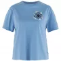 Fjällräven Damen T-Shirt Ultramarine - Bio-Baumwolle, Regular Fit, Kurzarm, Rundhals, Fjällblomster Logo