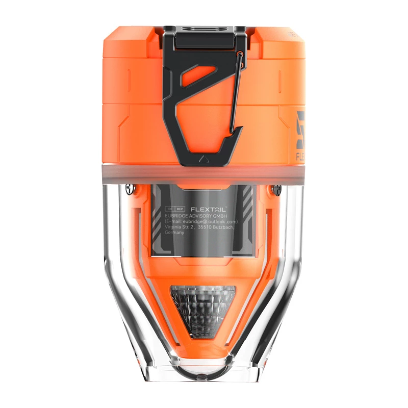Flextail Max Pump 3 Portable Pump (Orange) – USB-C wiederaufladbare Luftpumpe mit LED-Licht, 3600 mAh, IPX4