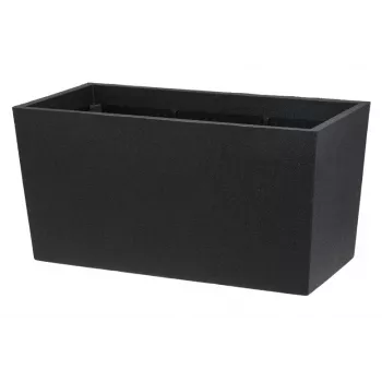 Flowerpot Thermo Patio D76 Schwarz 76 cm runder doppelwandiger isolierter Außenpflanztopf