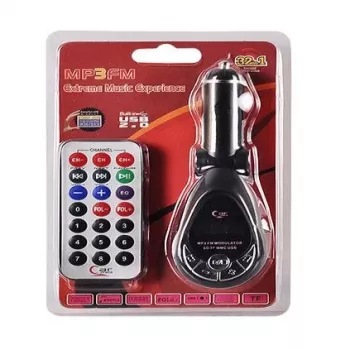 FM-Transmitter CMP05 mit Fernbedienung, USB-Steckplatz, MicroUSB, SD/TF-Kartensteckplatz, 87,5-108 MHz, 12V/24V, Schwarz