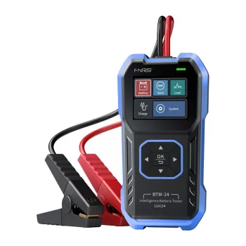 FNIRSI BTM-24 Multifunktionaler Autobatterietester mit Bluetooth 5.0, 6V/12V/24V, Blei-Säure/AGM/GEL/EFB/LiFePO4, CCA 100-2000, Leitfähigkeitstest, Verpolungsschutz