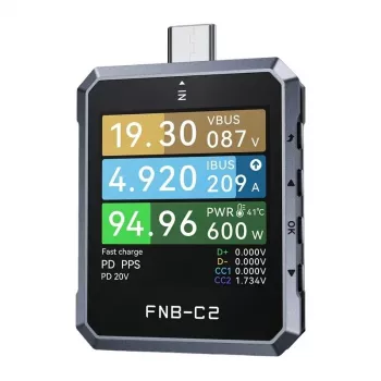 FNIRSI FNB-C2 USB-Tester – 1,44-Zoll-TFT, 4-28V/0-7A, PD/QC/PPS-Trigger & Erkennung