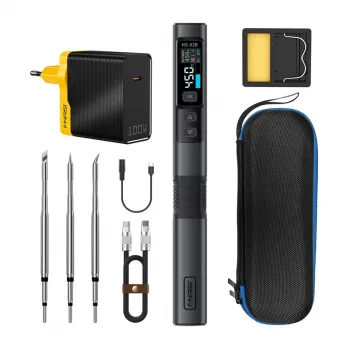 FNIRSI HS-02B F 100 W Smart Lötkolben mit USB-C PD, OLED-Display, Schnellheizung