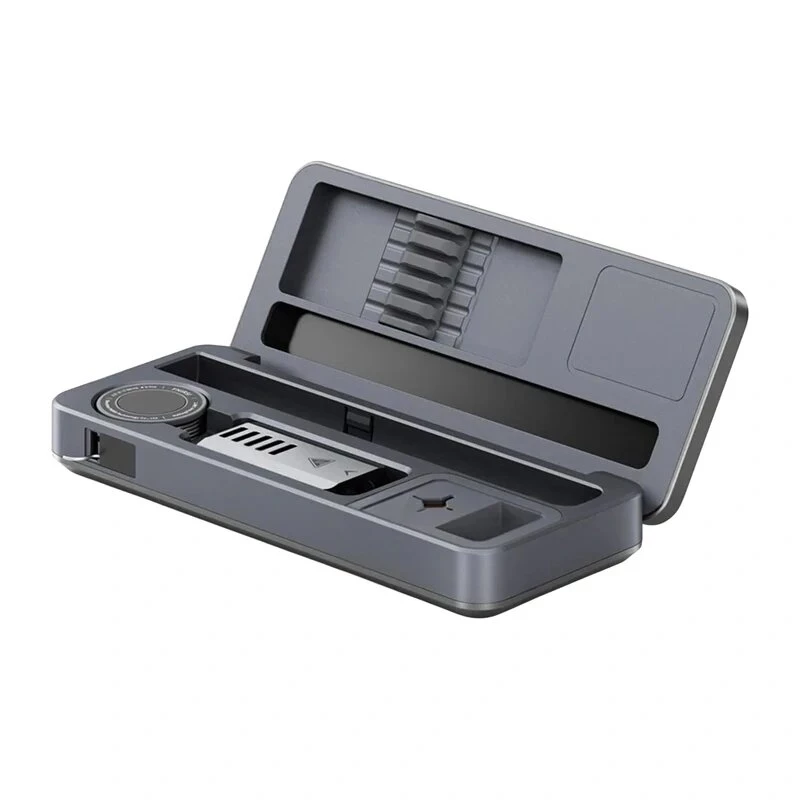 FNIRSI HS-02B Plus Tool Box 100W USB-C PD Lötkolben mit 0,87 inch OLED-Display, 80-420°C, 6s Aufheizzeit, Aluminiumlegierungsgehäuse, einstellbarer Schlaf-/Abschaltmodus, Firmware-Upgrade-fähig