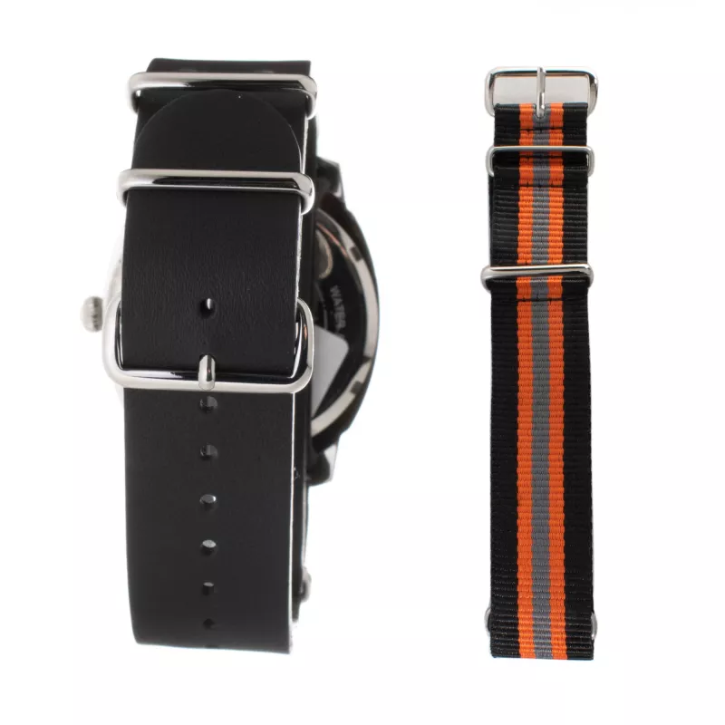 Folli Follie Donatella Herrenuhr WT14T0015DG 40mm Edelstahlgehäuse Schwarzes Lederarmband Quarz Analog