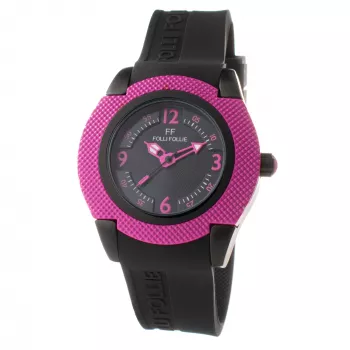 Folli Follie Donatella Damen Quarzuhr 40mm Roségold Edelstahl Pink Leder