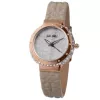 FOLLI FOLLIE Donatella Damen-Quarzuhr WF13B032SPI 35mm Edelstahlgehäuse Weißes Zifferblatt Rosafarbenes Lederarmband