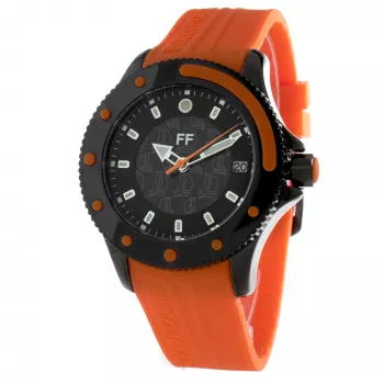 Folli Follie Dynamic Herren Quarz Analog Uhr 40mm Edelstahlgehäuse Schwarzes Zifferblatt Lederarmband