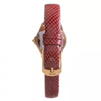 FOLLI FOLLIE Heart4Heart Damenuhr Quarz WF1B006STSR 33mm Roségold Edelstahlgehäuse Weißes Zifferblatt Rotes Lederarmband