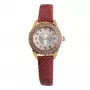 FOLLI FOLLIE Heart4Heart Damenuhr Quarz WF1B006STSR 33mm Roségold Edelstahlgehäuse Weißes Zifferblatt Rotes Lederarmband