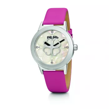 Folli Follie Heart4Heart Damenuhr WF13T040SPW 32mm Roségold Edelstahl und weißes Leder