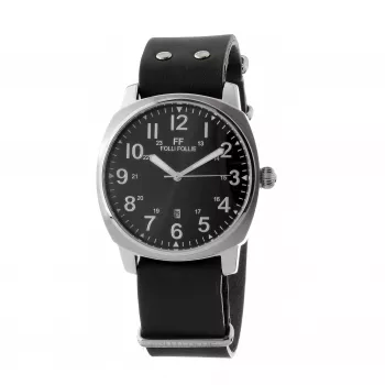 FOLLI FOLLIE MAN WF14T001SDNN 42mm Analog-Quarzuhr Schwarzes Leder