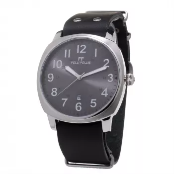 Folli Follie Herrenuhr WT14T001SDN 40mm Edelstahl Leder Quarz Analog