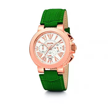 Folli Follie Damenuhr WF13R002SES 35mm Roségold Edelstahl Beiges Leder