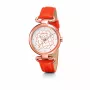 Folli Follie Damenuhr WF15R030SPW (32mm) Roségold-Edelstahl Weißes Leder
