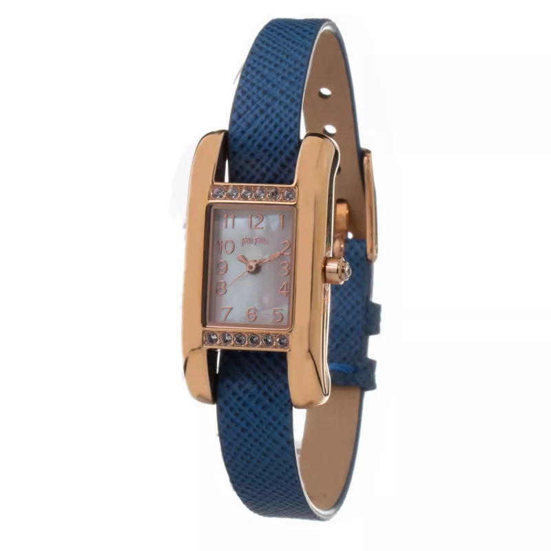 Folli Follie WF13B064SPWA Damen Quarz Analoguhr - Weißes Lederarmband, 34mm Roségold-Gehäuse
