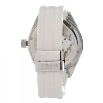 FOLLI FOLLIE Damenuhr WF0T027ZDP 45mm Edelstahl Quarz Weißes Zifferblatt Schwarzes Leder