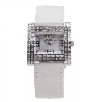 FOLLI FOLLIE Damenuhr WF7A007SPS (35mm) - Edelstahlgehäuse, rosa Lederarmband, Quarzwerk