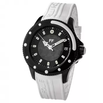 Folli Follie Woman WF1Y002ZDW 42mm Quarz Analog Uhr Weißes Lederarmband