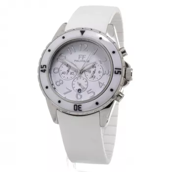 Folli Follie Damen Dynasty Quarz Analoguhr WF8T031ZEW 45mm Weißes Leder