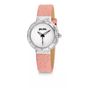 FOLLI FOLLIE Damenuhr WF13A032SPR 28mm Quarz Analog Edelstahl Leder Pink