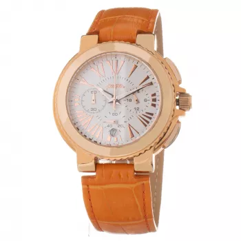 FOLLI FOLLIE Damenuhr WF13R002SEN 40mm Roségold Edelstahl Weißes Leder