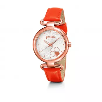 FOLLI FOLLIE Damenuhr WF15R029SPNA 32mm Roségold Edelstahl Pink Leder