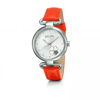 FOLLI FOLLIE Damenuhr WF15T029SPW 28mm Edelstahl Quarz Analog Weißes Zifferblatt Silberfarbenes Armband