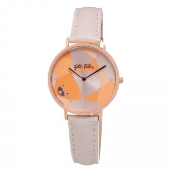 Folli Follie Damenuhr WF19R016SSGPI 31,5mm Edelstahl Quarz Analog Pink Zifferblatt