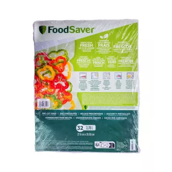 FoodSaver Macom 3201 Rechteckiges Lebensmittelaufbewahrungs-Set mit Spender, 32-teilig, Weiß/Klar
