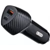 Forcell Carbon CC50-1A1C 38W Auto-Ladegerät USB-C PD 3.0 + USB-A QC 3.0 Schwarz