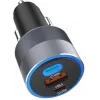 Forcell F-Energy 65 Auto-Ladegerät 65W, 2x USB-C (PD 3.0) & 1x USB-A (QC 4.0), Grau