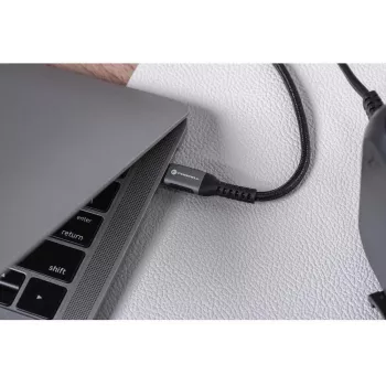FORCELL F-Energy Cafule USB-C auf USB-C Kabel 1,2 m 240 W 5 A PD QC 4.0 Geflochten Schwarz