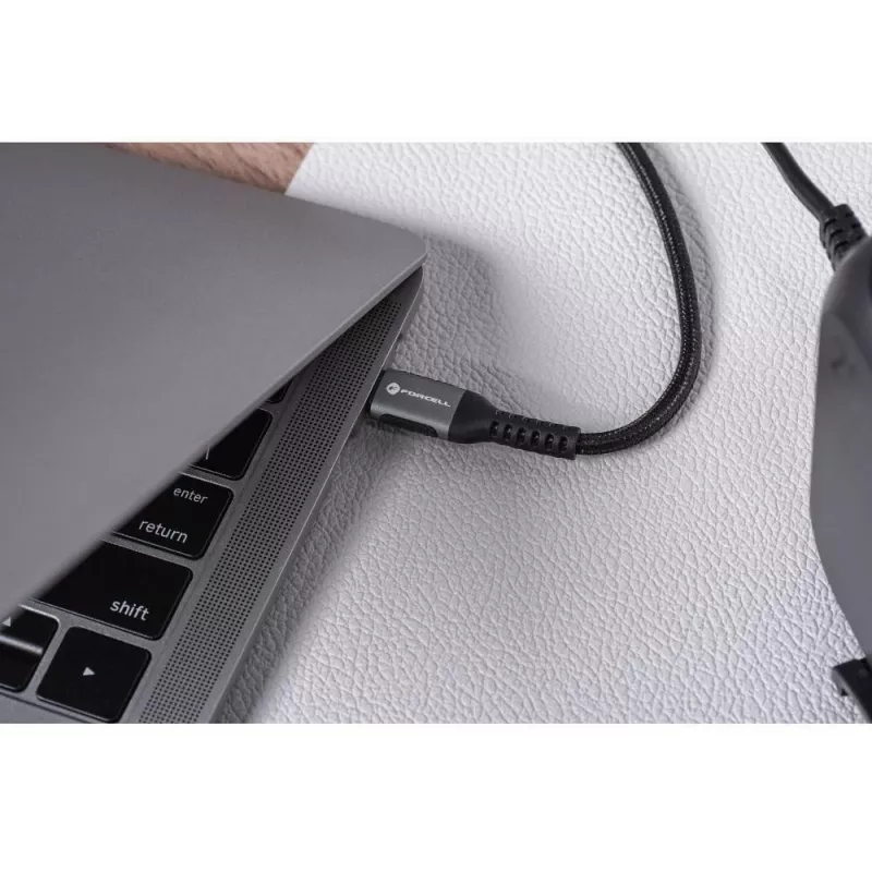 FORCELL F-Energy Cafule USB-C auf USB-C Kabel 1,2 m 240 W 5 A PD QC 4.0 Geflochten Schwarz