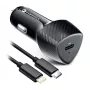 Forcell F-Energy Carbon Car Charger USB-C QC3.0 PD 20W mit USB-C auf Lightning Kabel CC50-1C Schwarz