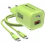 Forcell F-Energy GaN III VT-41 33 W GaN-Wandladegerät, 1x USB-C PD 3.0/PPS & 1x USB-A QC 4.0, Grün
