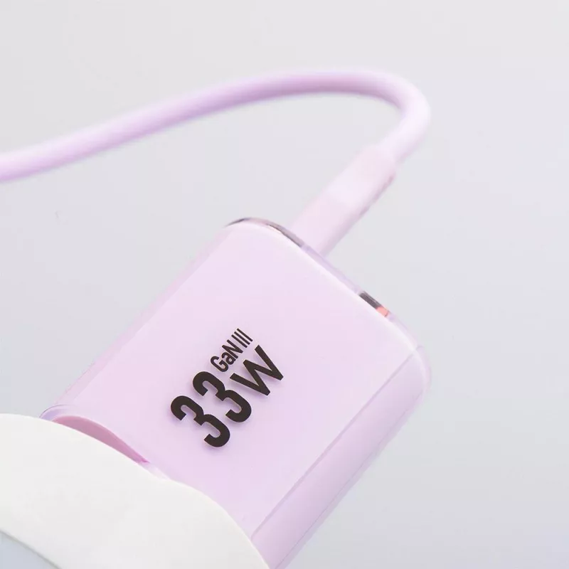 Forcell F-Energy GaN III VT-41 33W 1x USB-C 1x USB-A PD 3.0 QC 4.0 Wandladegerät Lila