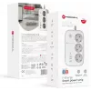 Forcell F-Energy VT-PS03 Smart Power Strip, 3x Schuko-Steckdosen, USB-C PD 30W, 3x USB-A QC 3.0, Wi-Fi, Tuya App-Steuerung, 2500W/10A