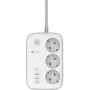Forcell F-Energy VT-PS03 Smart Power Strip, 3x Schuko-Steckdosen, USB-C PD 30W, 3x USB-A QC 3.0, Wi-Fi, Tuya App-Steuerung, 2500W/10A